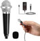 Vesaneae Mini Karaoke Mikrofon mit 3,5-mm-Universalkabel,Tragbares Gesangsmikrofon,Tiny Microphone,Sprachaufzeichnungs Mikrofon(Schwarz)