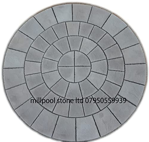 Charcoal Grey 2.56m paving circle stone garden patio feature decor landscaping building materials decorative stones concrete slabs (Delivery Exceptions)