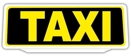 Clip Klemmschild Einsatzschild für die Sonnenblende | Dienstschild | TAXI Retroreflektierend