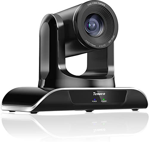 Tenveo 20X Optical Zoom PTZ Conference Camera SDI/USB/HDMI/RJ45 Live Streaming Camera FHD 1080P 60FPS Webcam Supports Zoom Skype Teams YouTube OBS for Streaming Meeting Church Education