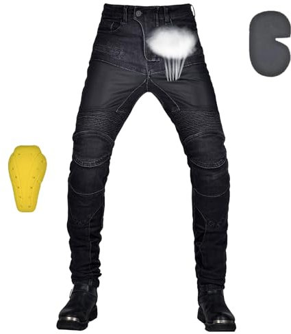 oFzimTo Pantalon Moto Hombre con Protecciones, Transpirable Pantalones Moto Hombre, Pantalón Moto Hombre Disponibles en Una Amplia