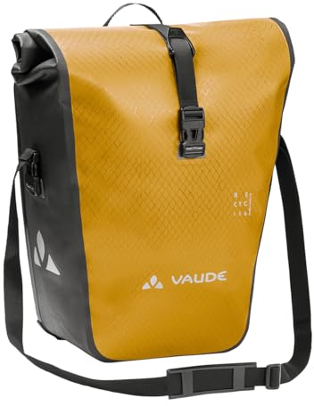 VAUDE Fahrradtaschen für Gepäckträger Aqua Back (Rec) in gelb, 2X Hinterradtasche wasserdicht, Fahrrad Gepäckträgertasche hinten, einfache Befestigung – Made in Germany