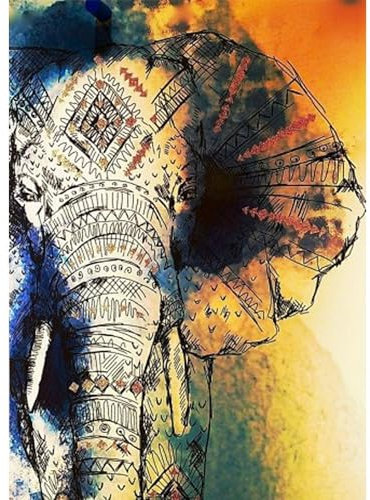 SFUSHOS Diamond Painting Elefant 30x40 cm Malen nach Zahlen Elefant Elefanten Diamond Painting Diamant Painting Bilder Elefant Kreuzstich Elefanten Diamond Painting Elefant Kopf kinder Mädchen