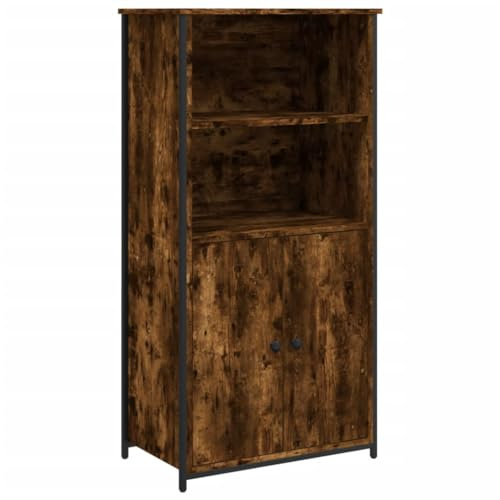 vidaXL Highboard, Sideboard mit viel Stauraum, Kommode Wohnzimmerschrank mit Metallgestell, Schrank Anrichte Beistellschrank, Räuchereiche Holzwerkstoff