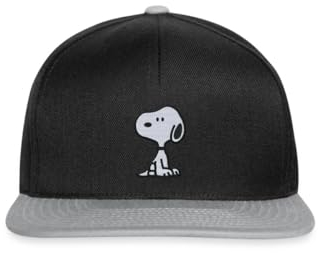 Spreadshirt Peanuts Snoopy Stick Niedlich Snapback Cap, One Size, Schwarz/Grau