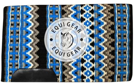 EQUIGEAR Western Show Horse Satteldecke aus neuseeländischer Wolle, Western-Design, handgefertigte Satteldecke, Wollpolster, Sensor Flex (Anpassung möglich), WW20 (34x40)