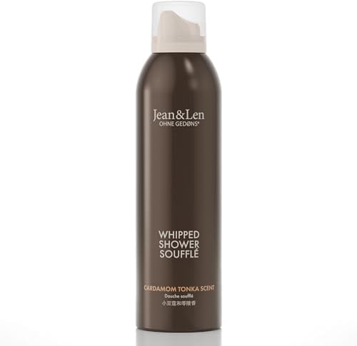 Jean&Len Regenerating Shower Gel to Mousse Cardamom & Tonka, with Almond and Jojoba Oil, for a Fragrant Cleansing Experience, for Normal Skin, Shower Foam, Paraben- and Silicone-Free, Vegan, 200 ml