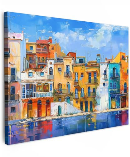 MuchoWow© Cuadros para Salon 70x50 cm Foto con Lienzo Canvas Laminas Cuadro Dormitorio Decoracion Hogar Pared Quadro Arquitectura - Foso - Arte - Moderno