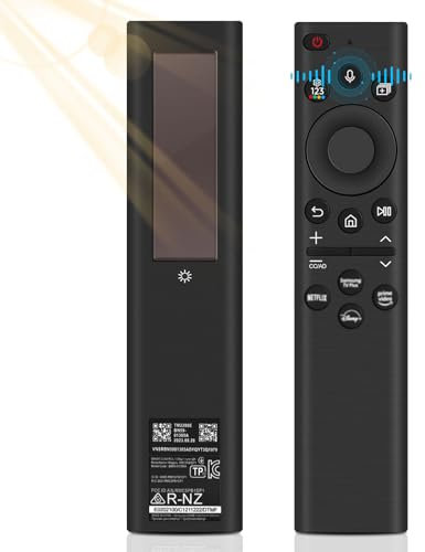 BN59-01385A Universal Solar Voice Remote Control Replacement for Samsung Smart TVs with 4 Shortcut Buttons, Compatible with Samsung The Frame Neo QLED,Crystal UHD Series TVs