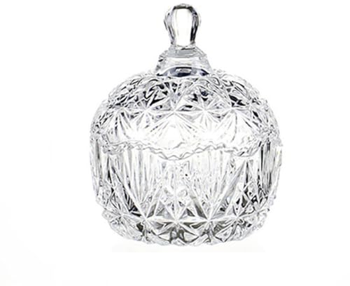 Jarsense Large Glass Candy Jar with Lid, Clear Crystal Storage Jar with Lid, Suitable for Wedding, Party, Home, Buffet(L)