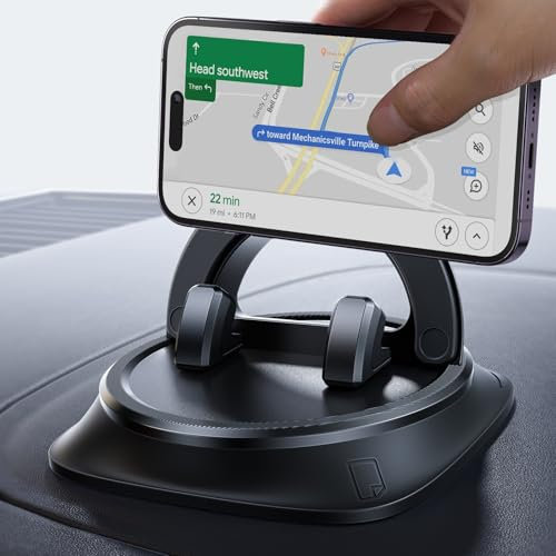 NIYEVN Support de téléphone portable pour tableau de bord pour votre voiture, rotatif à 360 ° en silicone antidérapant, support de téléphone portable à ressort réglable pour iPhone, Samsung et autres