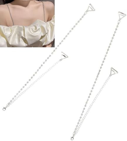 BOBOZHONG Cinghie Regolabili,1 Paio Cinghie del Reggiseno Regolabile con Strass,Tracolla Invisibile con Strass,Spalline del Reggiseno Strass Bretelle Reggiseno Antiscivolo con Gancio in Metallo