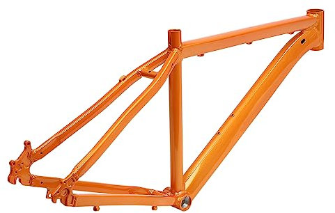 VonVVer 26 Zoll Fahrrad Rahmen - Kohlefaser Fahrradrahmen aus Aluminiumlegierung Mountainbike-Rahmen Scheibenbremse Mountainbike Straßenfahrrad Neigung Hartschwanz Rahmen (Orange)