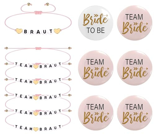 12 Stück JGA Armbänder Frauen JGA Braut Button JGA Armbänder Set JGA mit Button Team Braut JGA Deko Frauen für Junggesellenabschied Frauen Hochzeit Armbänder Accessoire