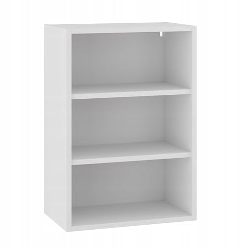 Laclar Oberschrank 50/72 Küchenschrank mit Soft-Close - 2 Einlegeböden - 18 mm Möbelplatte - modular kombinierbar - einfache Montage - Perfekte Lösung für Küchen - Weiß