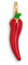 SINGULARU - Chili Pepper Charm. Messing mit 18 Kt Vergoldeter Beschichtung und Emaille. Schmuck für Damen