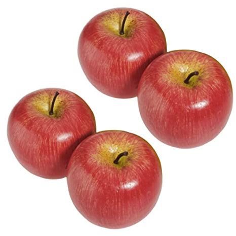 Pastoralist 4pcs künstliche rote Äpfel dekorative große simulierte rote Apfel -Plastikfrüchte für Home Party Decor, echte Berührung roter Äpfel