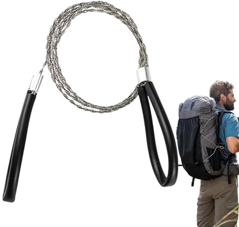 Qiwieod Scie à fil pour le bois, coupe-scie à fil,Tronçonneuse portative à main pour tuyaux en PVC pour la survie | Petit outil de sciage, équipement d'extérieur pour le camping, la survie, la