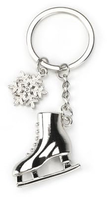 Damen-Schlüsselanhänger, Edelstahl-Skateschuhe Und Schneeflocken-Anhänger, Geschenk Für Geburtstagsfeier, Kleines Geschenk Für Freundinnen, Kollegen, Schwestern, Ideal Für Wintersportliebhaber