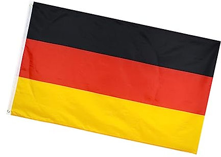 MOBUTOFU 90 x 150 Cm Deutsche Flagge Mit Bundesadler Ideal Für Sportveranstaltungen Partys Und Paraden Wetterfestes Material Mit Ösen Für Einfache Befestigung Fanartikel Für
