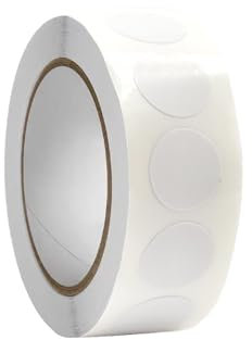 1000 Stück Runde Aufkleber 13mm, Klebeetiketten Rund, Markierungspunkte, Klebepunkte Weiß, Punktaufkleber für DIY Kalende Notizbücher Planer (Weiß)