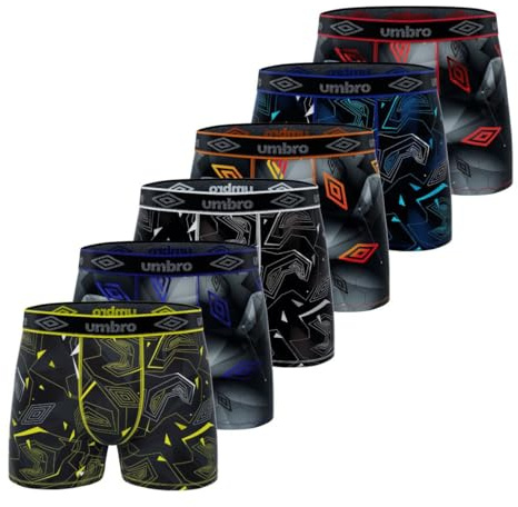 Umbro Herren-Boxershorts, Sport, Boxershorts für Herren, atmungsaktiv und dehnbar (6 Stück)