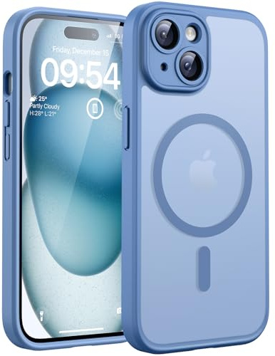 TOCOL für iPhone 15 Hülle, Vollständiger Kameraschutz Stoßfest Kratzfest Handyhülle für iPhone 15 Case, Hellblau
