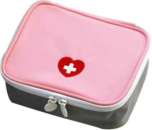 Bwexxt Mini-Erste-Hilfe-Set für den Außenbereich, tragbar, für Reisen, Medizin, Organizer, Camping, Wandern, Sicherheit, Notfall-Set, Rosa