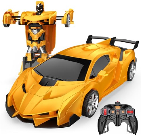 Braxel Voiture Telecommandé Enfant, 2 en 1 Transformable Radiocommande RC Robots Jouet Enfant 3-10 Ans, 2,4 GHz, 360°Rotation, Jeux Extérieur - Cadeau Garçon 3 4 5 6 7 8 Ans Anniversaire Noël