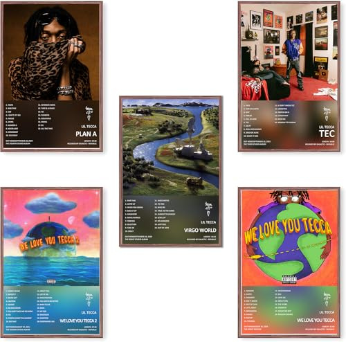 Lil Poster Tecca Albumcover, limitierte Auflage, Leinwandposter, Schlafzimmer-Dekor, Landschaft, Büro, Raumdekoration, Geschenk, ungerahmt, 20 x 30 cm, 5 Stück
