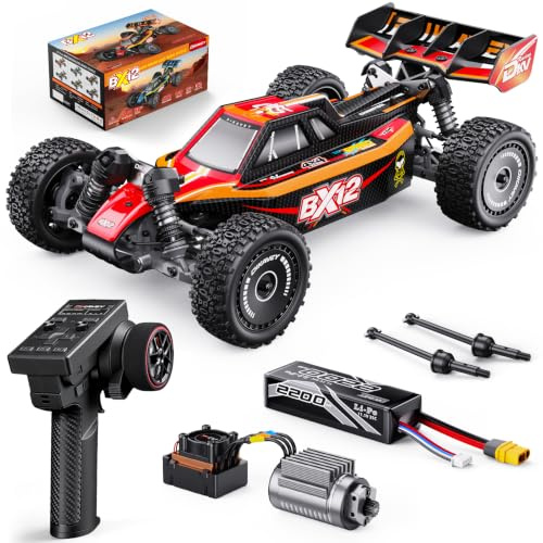 DIKAVEY 1/12 Bürstenlose Fernbedienungsauto, Max 42 MPH Schneller RC-Buggy, All-Terrain-Hochgeschwindigkeits-Ferngesteuertes Auto Erwachsene, Hobby-Offroad-RC-Car, 4x4-Trucks mit 3S-Batterie