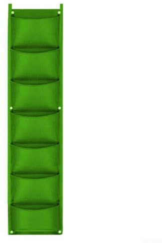 Vertikale Pflanztasche für den Garten mit 7 Taschen zum Aufhängen an der Wand, Filz für platzsparende Blumenbepflanzung (grün)