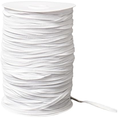 MOTHNUR Bequemer Weißer Elastischer Maskengummi 3mm Selbstgemacht Ersatzband für Maskenherstellung 80 Yard Rolle