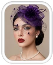 Adramata Fascinators Damen mit Perlenkette Kopfschmuck Hut für Damen | Blumen Federstirnband Hutclip Fascinators für Hochzeiten, Cocktailpartys, Teepartys,Damen Hut