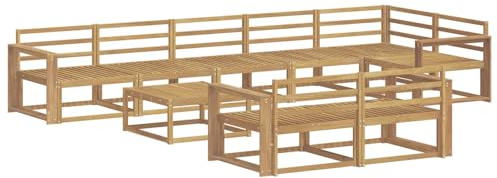 vidaXL Outdoor-Sofagarnitur 9 pcs Weiß 79 x 79 x 37 cm, Patio-Sitzgruppe, modernes Outdoor-Sofa, langlebige Gartenmöbel, wetterfestes Lounge-Set für die Terrasse