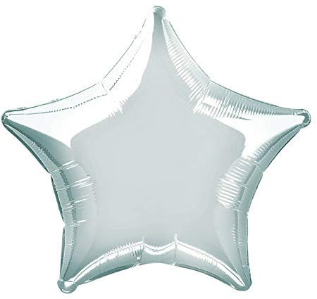 Unique Party 53322 – Globo de helio, diseño de estrella, 50 cm, color plateada , color/modelo surtido
