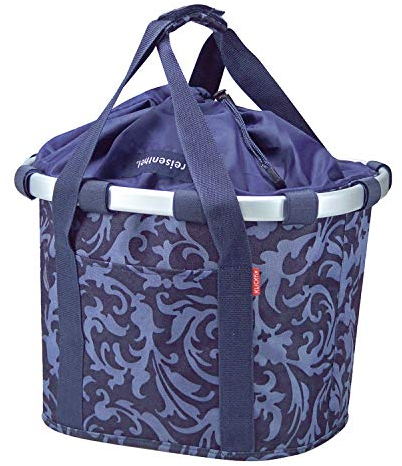 KlickFix Damen Bikebasket Lenkerkorb, Barock Navy, 26 x 35 38 cm EU
