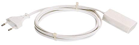 as - Schwabe Rallonge Européenne 3 m, 230 V/2,5 A - Fiche Plate pour l'Intérieur - Prise Européenne - Blanc - 50131