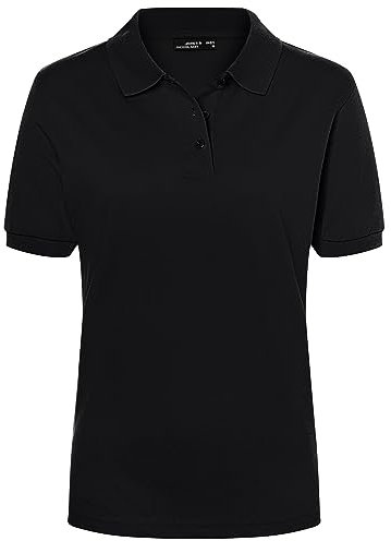 James & Nicholson Damenpolo Classic - Piqué-Poloshirt mit gestrickten Bündchen | Farbe: Black | Grösse: L