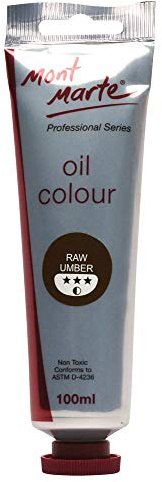 MONT MARTE Premium Oil Paint, 100ml (3.4oz), Raw Umber, Good Coverage, Excellent Tinting Strength