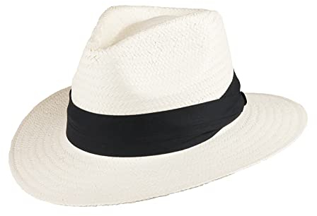 SCIPPIS Mineo – Eleganter Sommerhut für Damen & Herren | Panama-Stil aus leichtem Papierstroh | Klassischer Sonnenhut mit schwarzem Hutband | Luftig, stilvoll & zeitlos