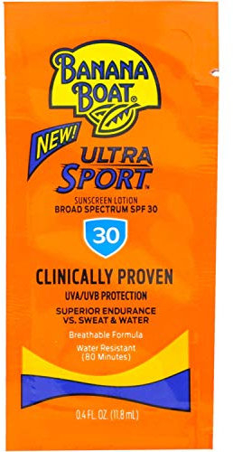 Banana Boat Sport Sunscreen, SPF 30 Protection lotion, Travel Packets 24 Packs by Banana Boat