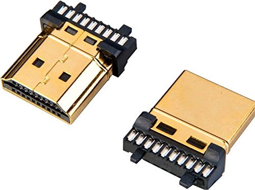 Lyndahl HDMI Stecker Lötsteckverbinder Typ A Selbstmontage zum Löten, 19polig vergoldet - LKHDMICON19 zur Konfektionierung Reparatur von HDMI-Kabel