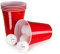 VIVALOO 250 vasos de fiesta reutilizables incl. 24 bolas - Vasos de bebida de tamaño original de 16oz (473ml) - Vasos de fiesta de plástico rojo aptos para lavavajillas