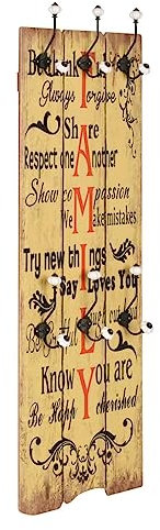 vidaXL Appendiabiti da Parete con 6 Ganci Family Attaccapanni Muro Porta Abiti