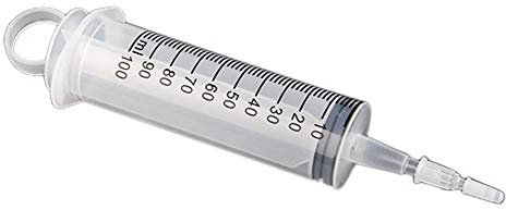 Rocita 100ml Leichte Kunststoff-Spritze Küche Messwerkzeug Multifunktionale tragbare Spritze mit Abdeckung für Scientific Labs Dispensing Tierernährung