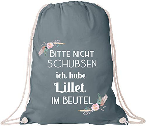 EZYshirt® Bitte nicht schubsen ich habe Lillet im Beutel Baumwoll Stoffbeutel