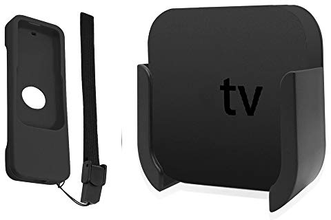 TV Mount for Apple TV 4th and 4K 5th Generation, Wall Mount Bracket Holder with BONUS REMOTE CASE for Apple TV 4th / 4K 5th Gen. Black