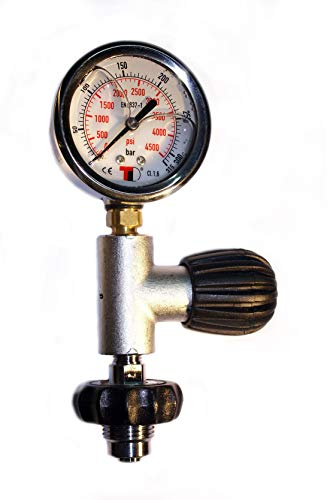 METALSUB Manómetro de Botella DIN 200/300, tek glicerina.
