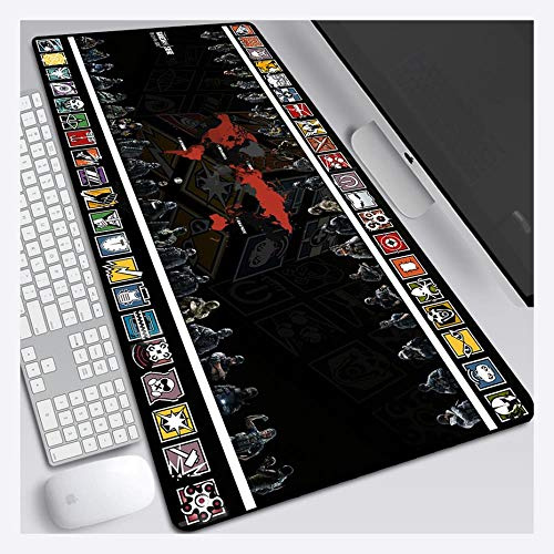 IGIRC Rainbow Six Belagerung Mauspad, Speed Gaming Mauspad, XXL große Mausmatte mit 3mm starker Gummiunterlage, für Notebooks, PC, B